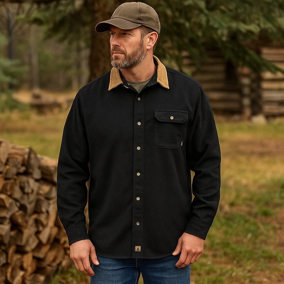Legendary Whitetails Men's Sz LT Black Buck Camp Flannel Shirt Workwear Outdoors - Picture 1 of 10